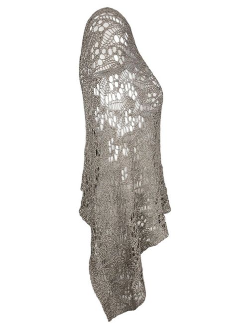 women's silver lace poncho Gaynor Bongard | MIELEARGENTO